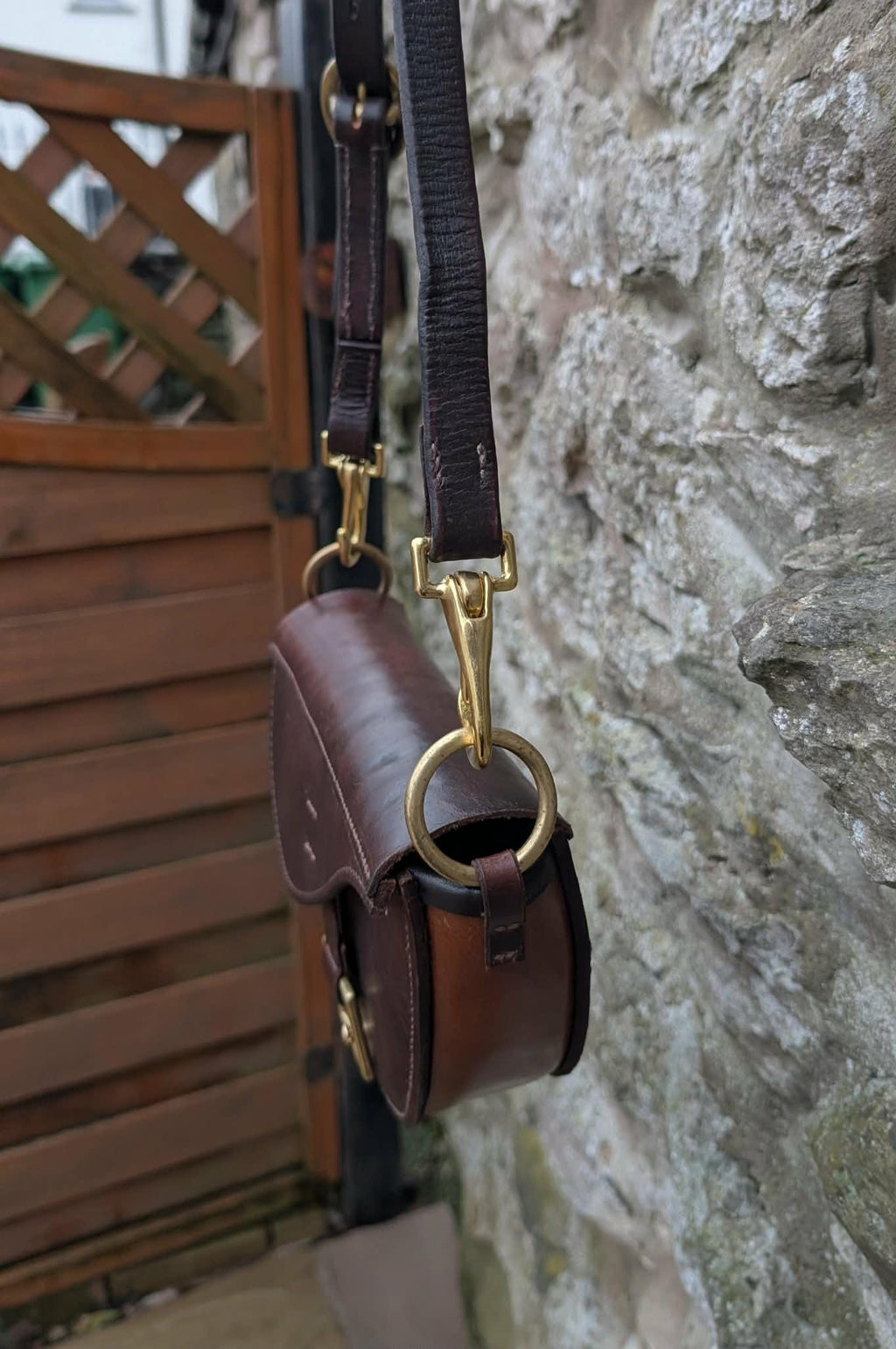 Handmade Shoulder Bag Made from Repurposed Saddle Leather