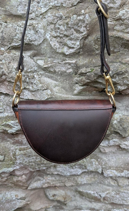 Handmade Shoulder Bag Made from Repurposed Saddle Leather